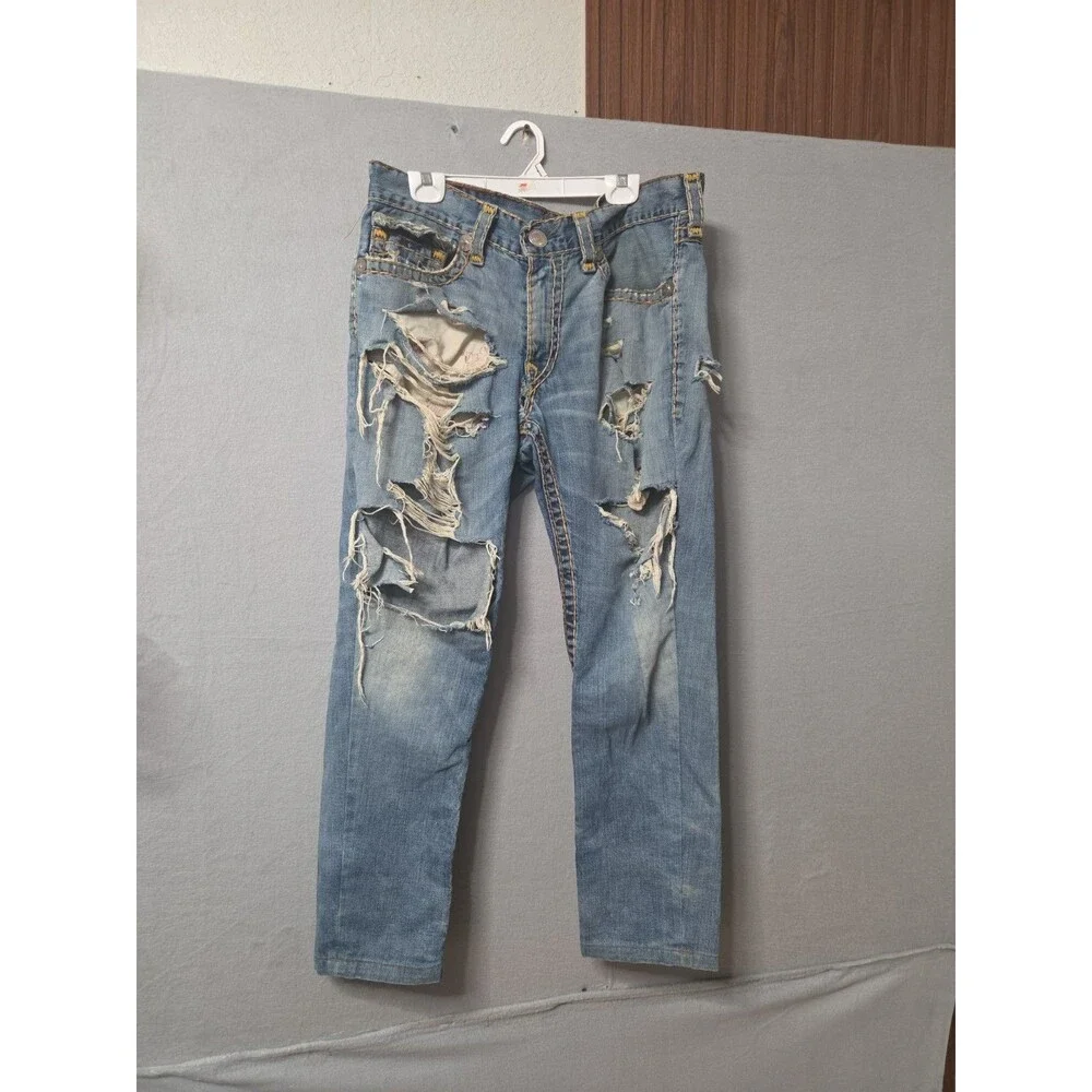 Vintage True Religion Ricky Super T Made in USA Distressed Jeans Size 38